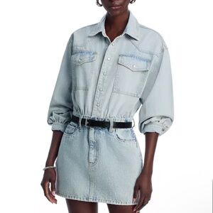 Blank NYC Pale Blue Denim Shirt Dress